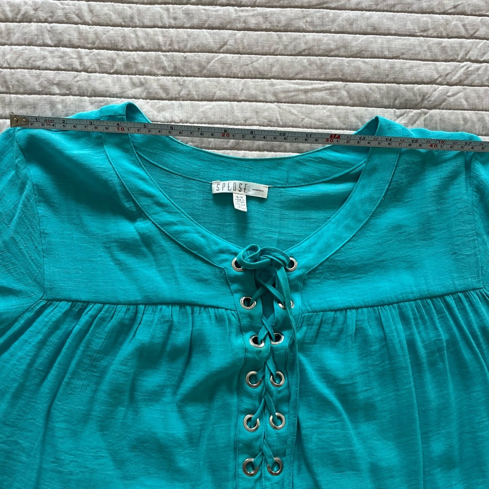 Spence Turquoise pullover Blouse - Picture 8 of 9